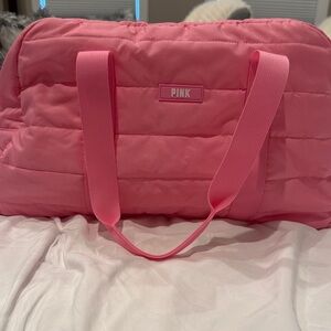 PINK Victoria's Secret Quilted Travel Bag - Bright Pink
